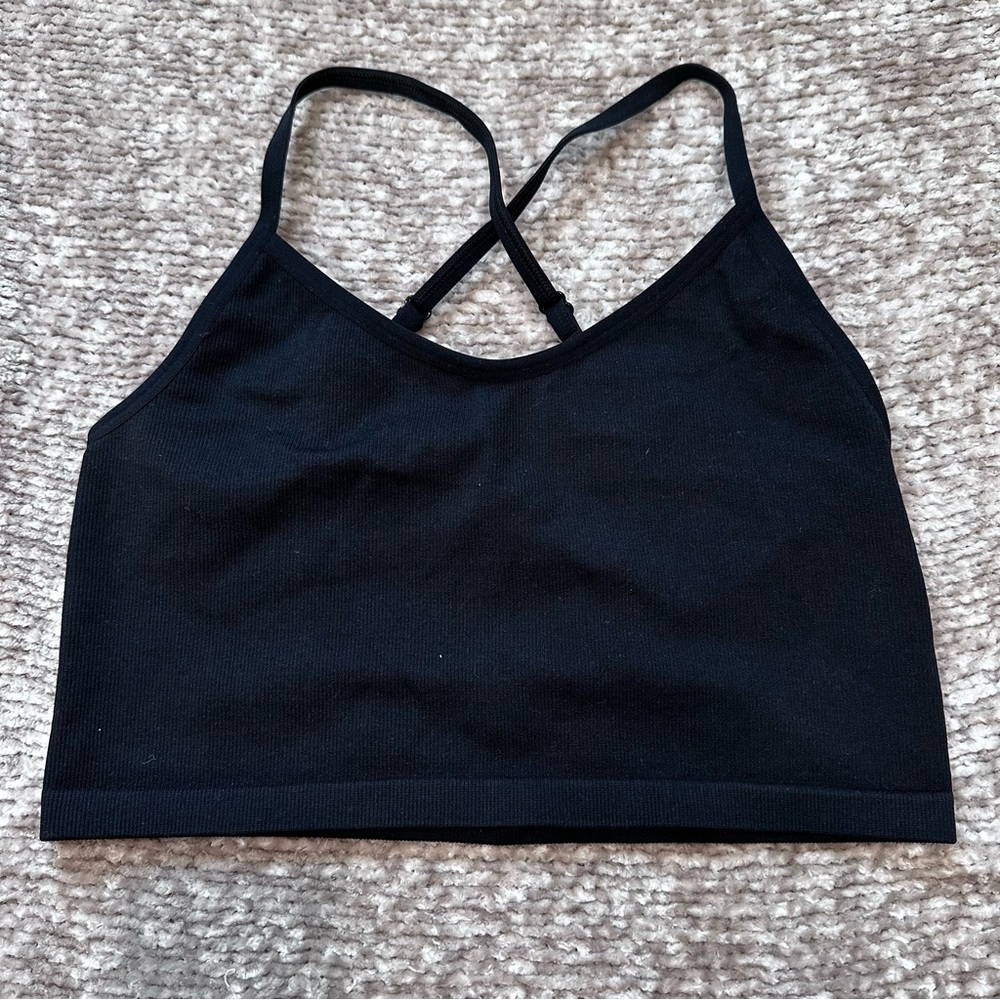 Aerie Offline Recharge Strappy Black Bralette